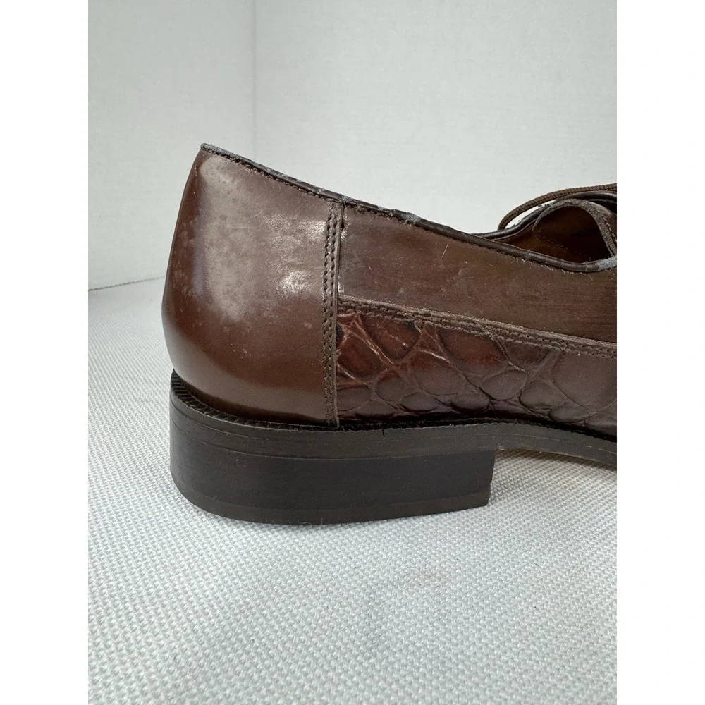 Marco Vicci‎ Rockford Croc Embossed Leather Wingtips tassels size 10